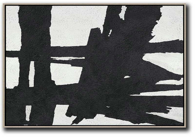 Hand Paint Large Art,Oversized Horizontal Minimal Art On Canvas - Size Extra Large Abstract Art